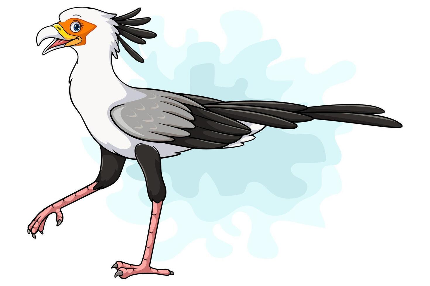 dibujos animados secretario pájaro en blanco antecedentes vector