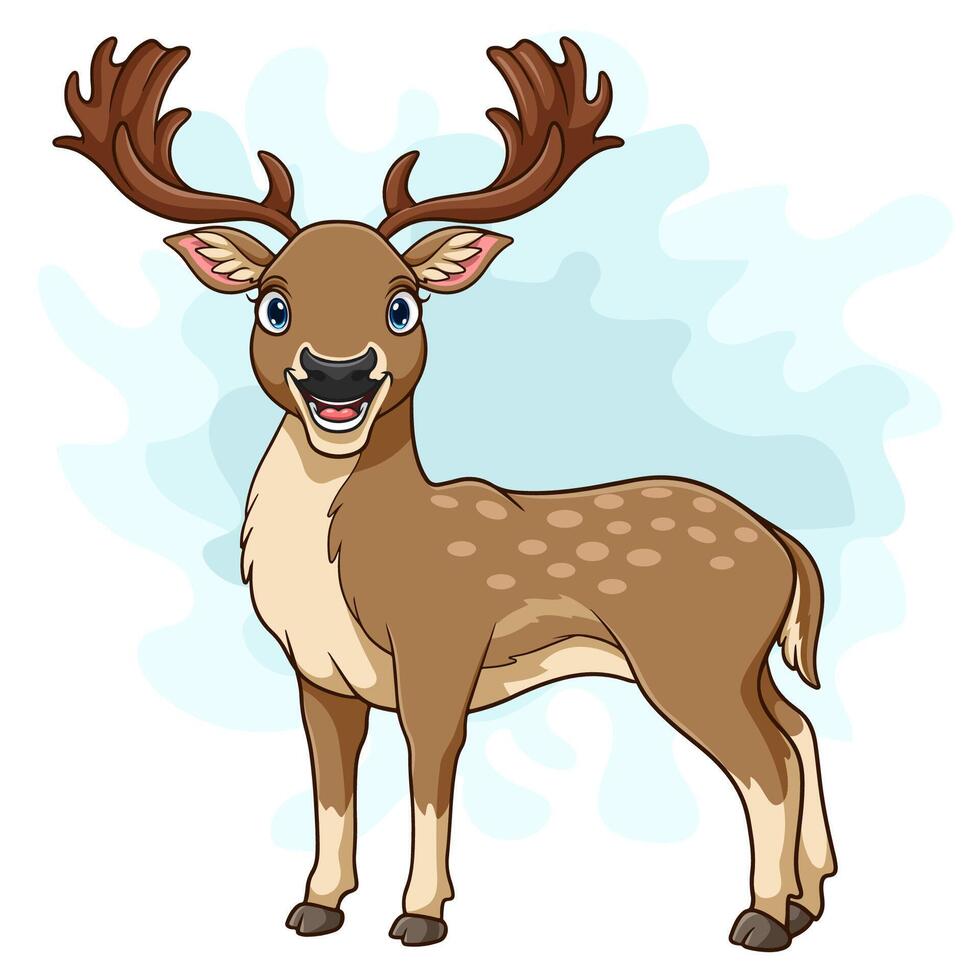 Cartoon deer on white background vector
