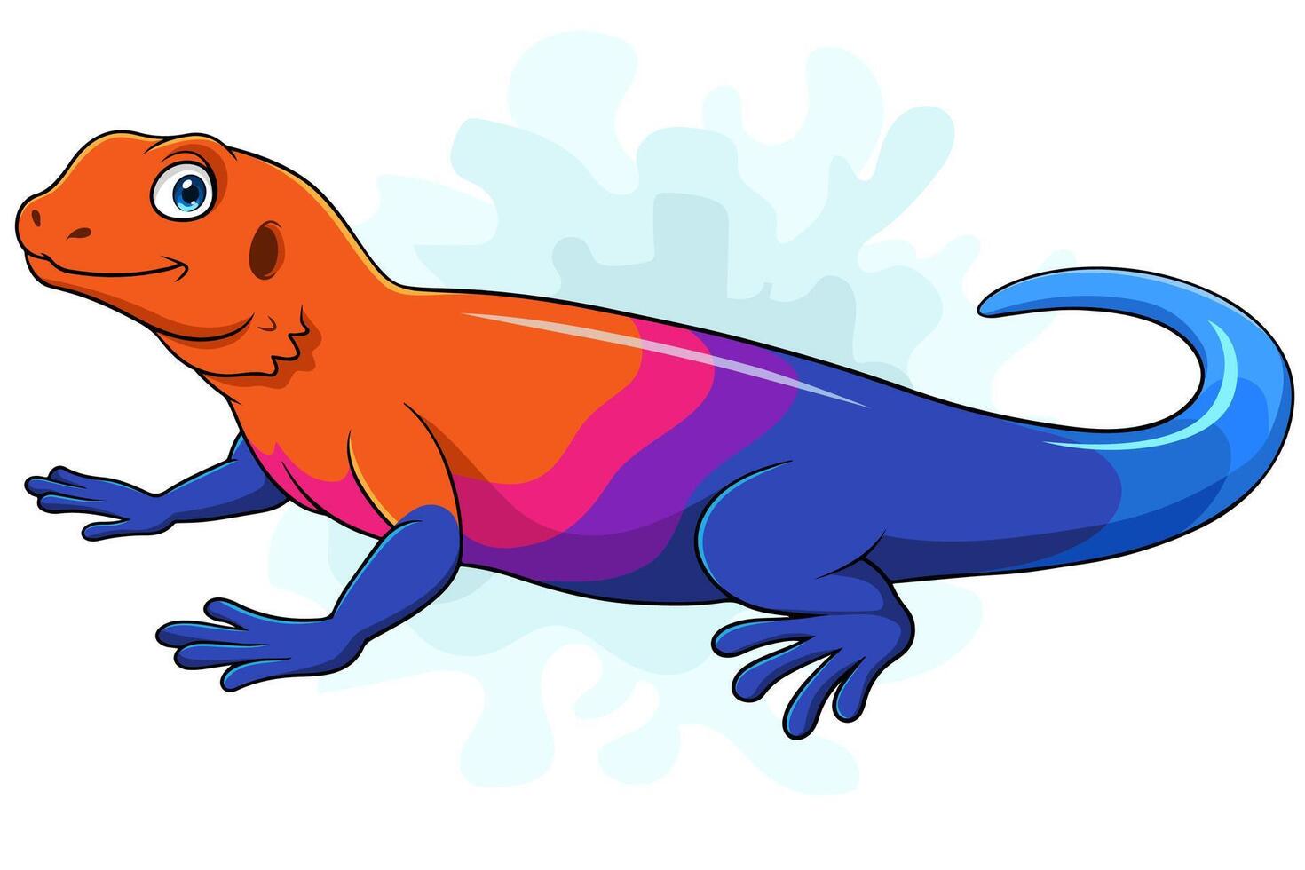 Cartoon red head agama lizard vector