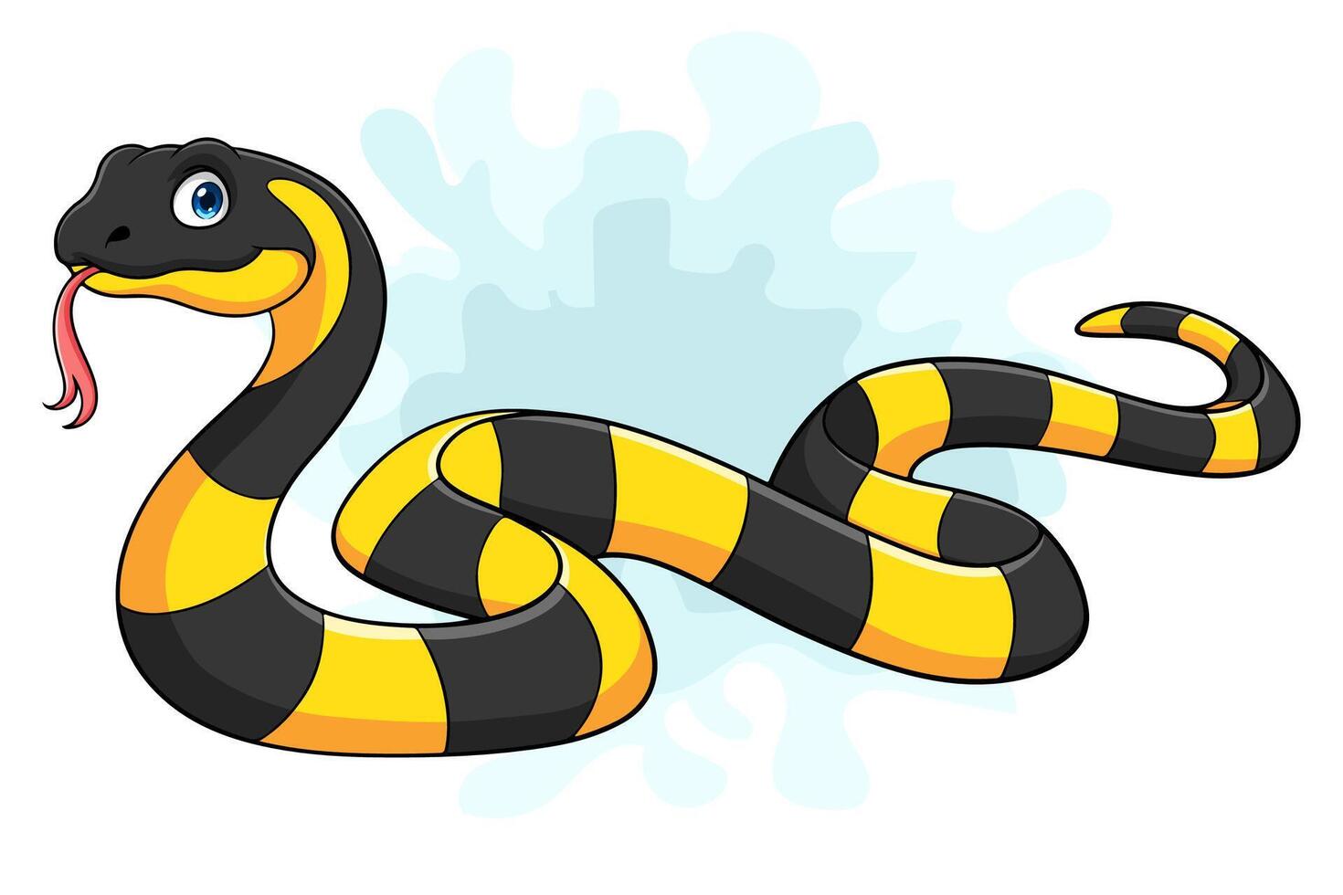 Cartoon Banded Krait Bungarus Fasciatus snake vector