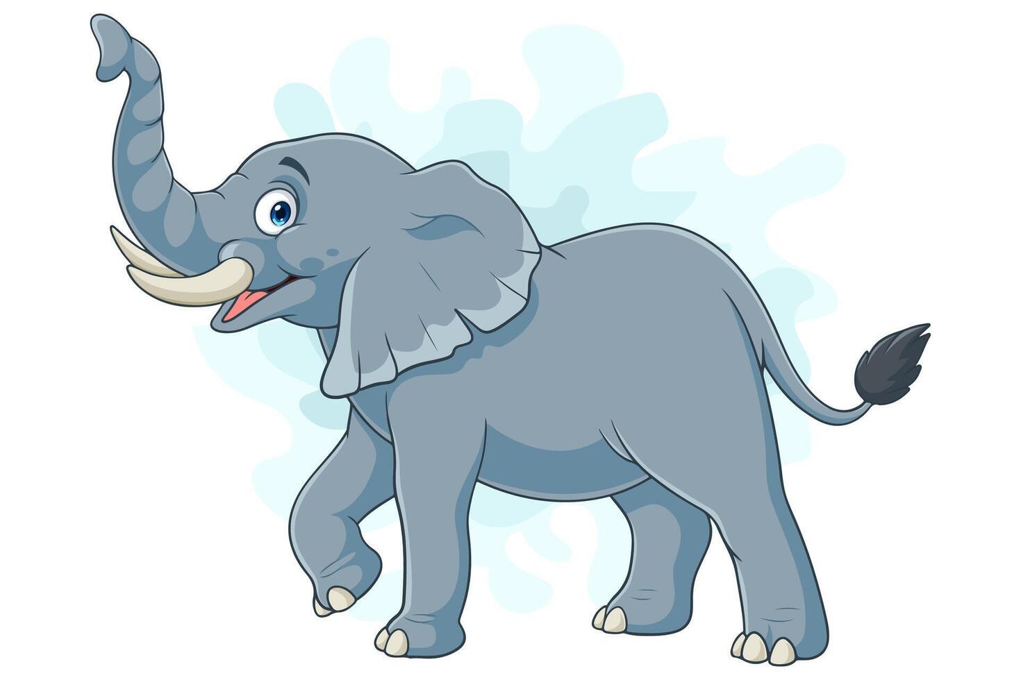 Cartoon african elephant on white background vector