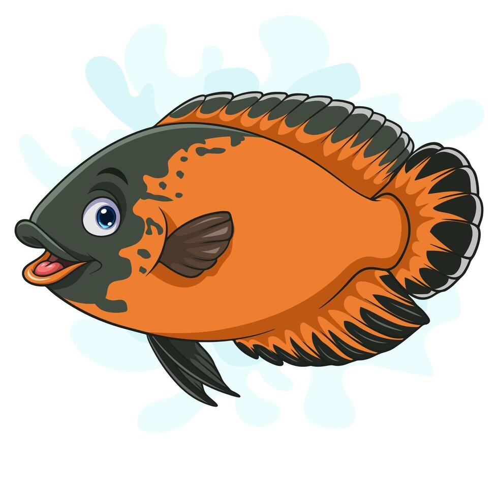 Cartoon Oscar paris fish on white background vector