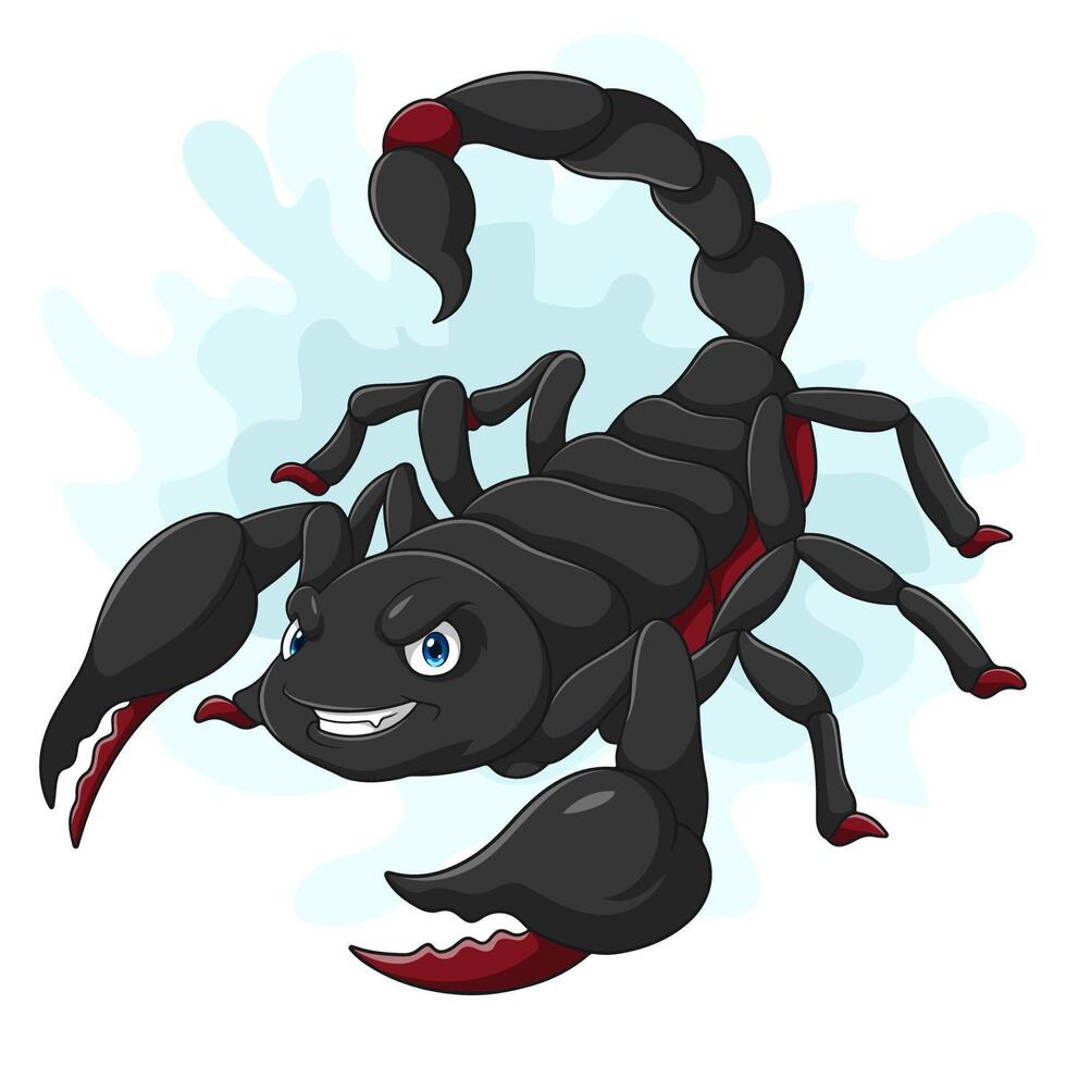 Cartoon scorpion on white background vector