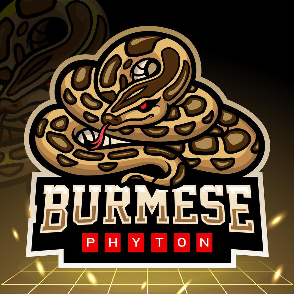 birmano pitón serpiente mascota. deporte logo diseño vector