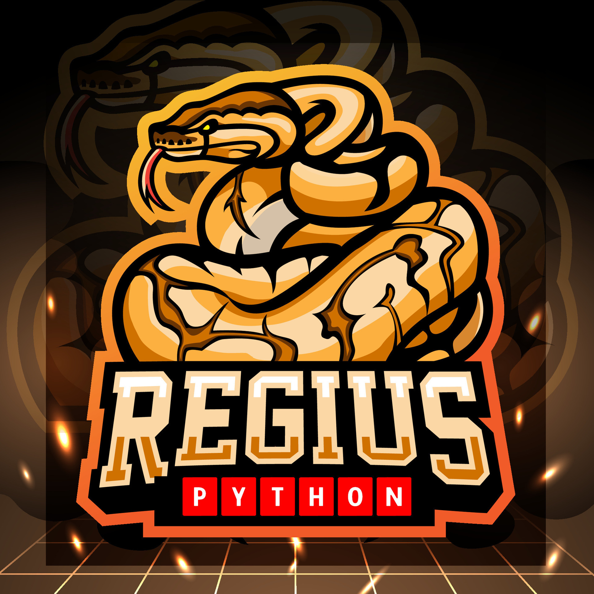 Regius python or Ball python mascot. esport logo design. Vector ...