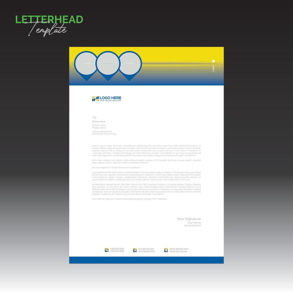 letterhead for travel company use vector