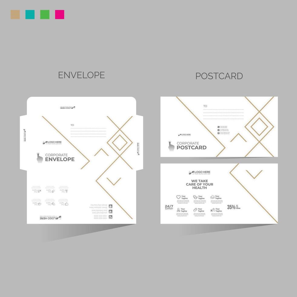 envelope and postcard for any best use vector