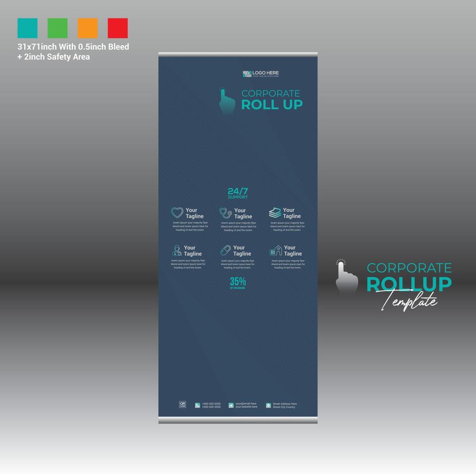 roll up banner for any best use vector