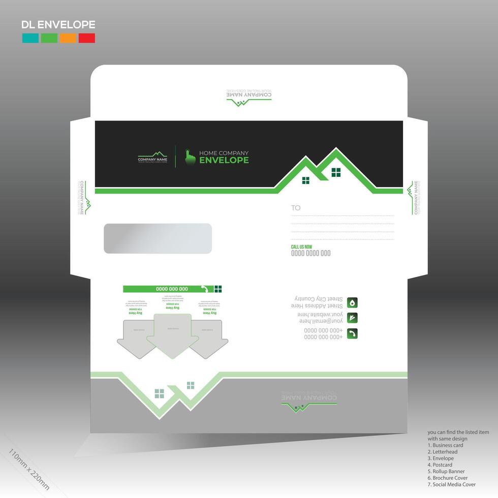 envelope for home and building company use vector