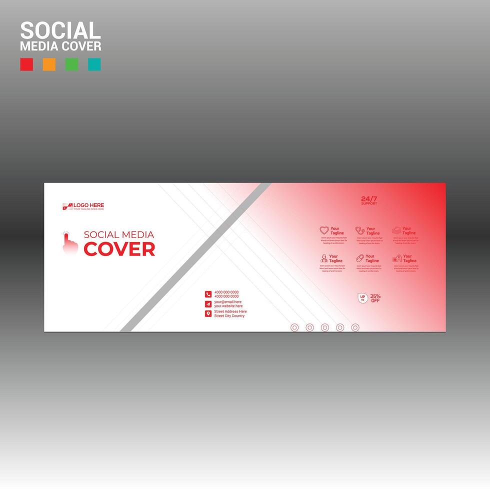 social media cover banner for any best company use vector