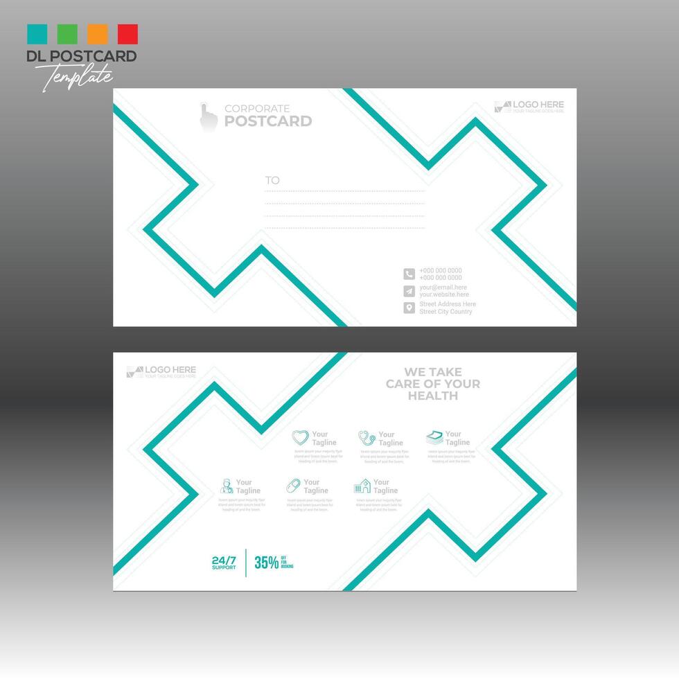 Postcard Design for any best use vector