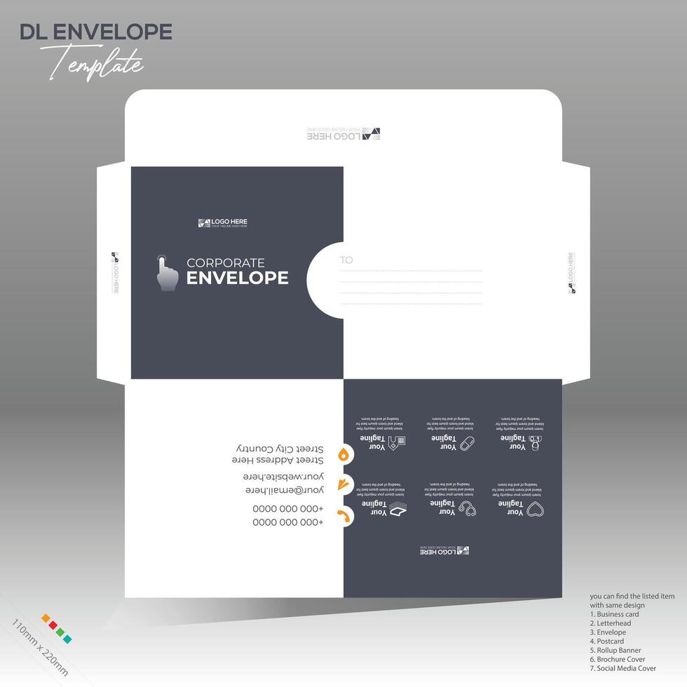 envelope for corporate and any use vector