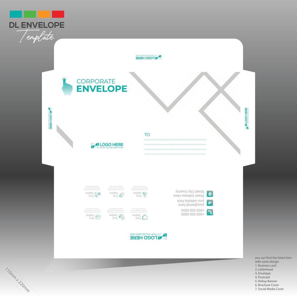 envelope for corporate and any use vector