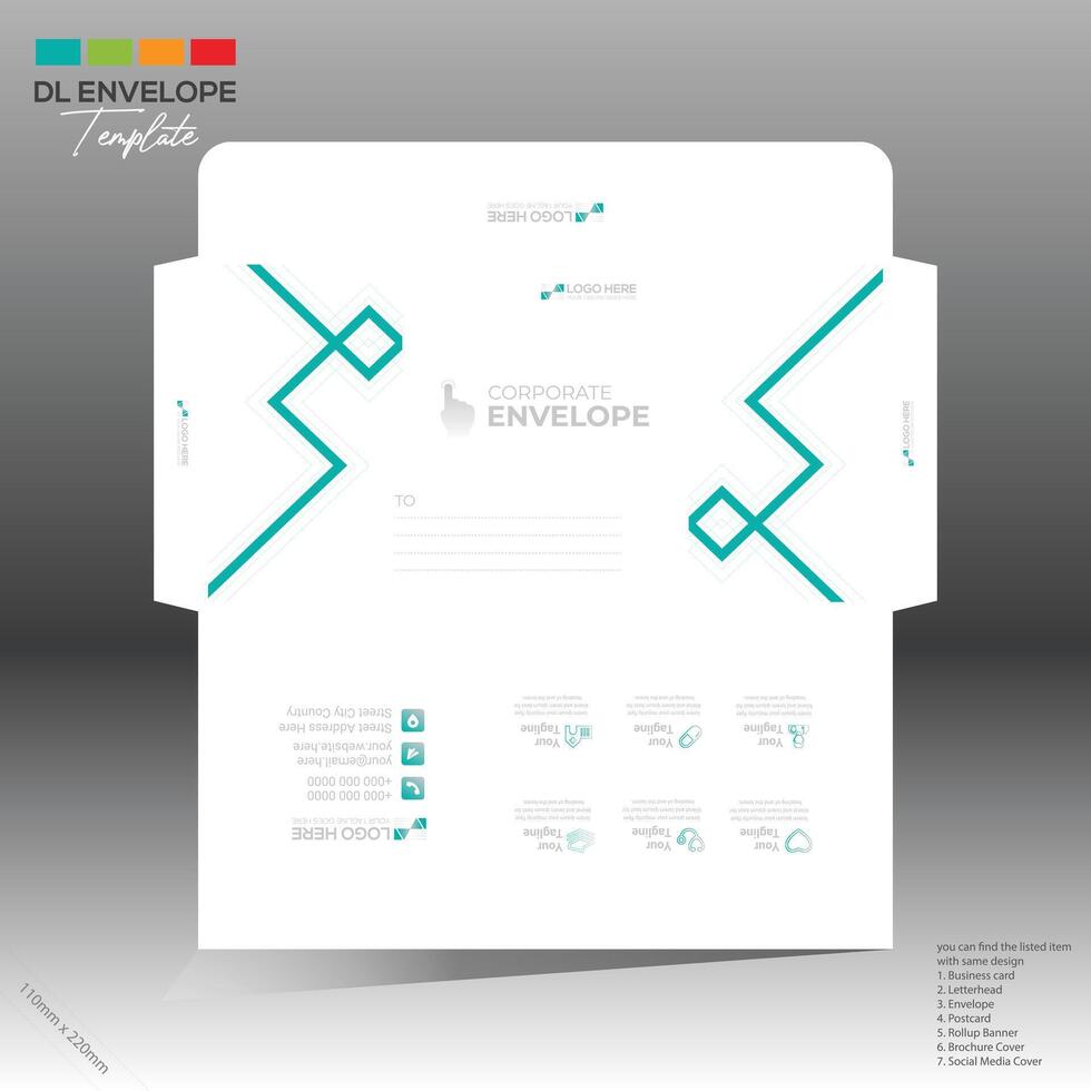 envelope for corporate and any use vector