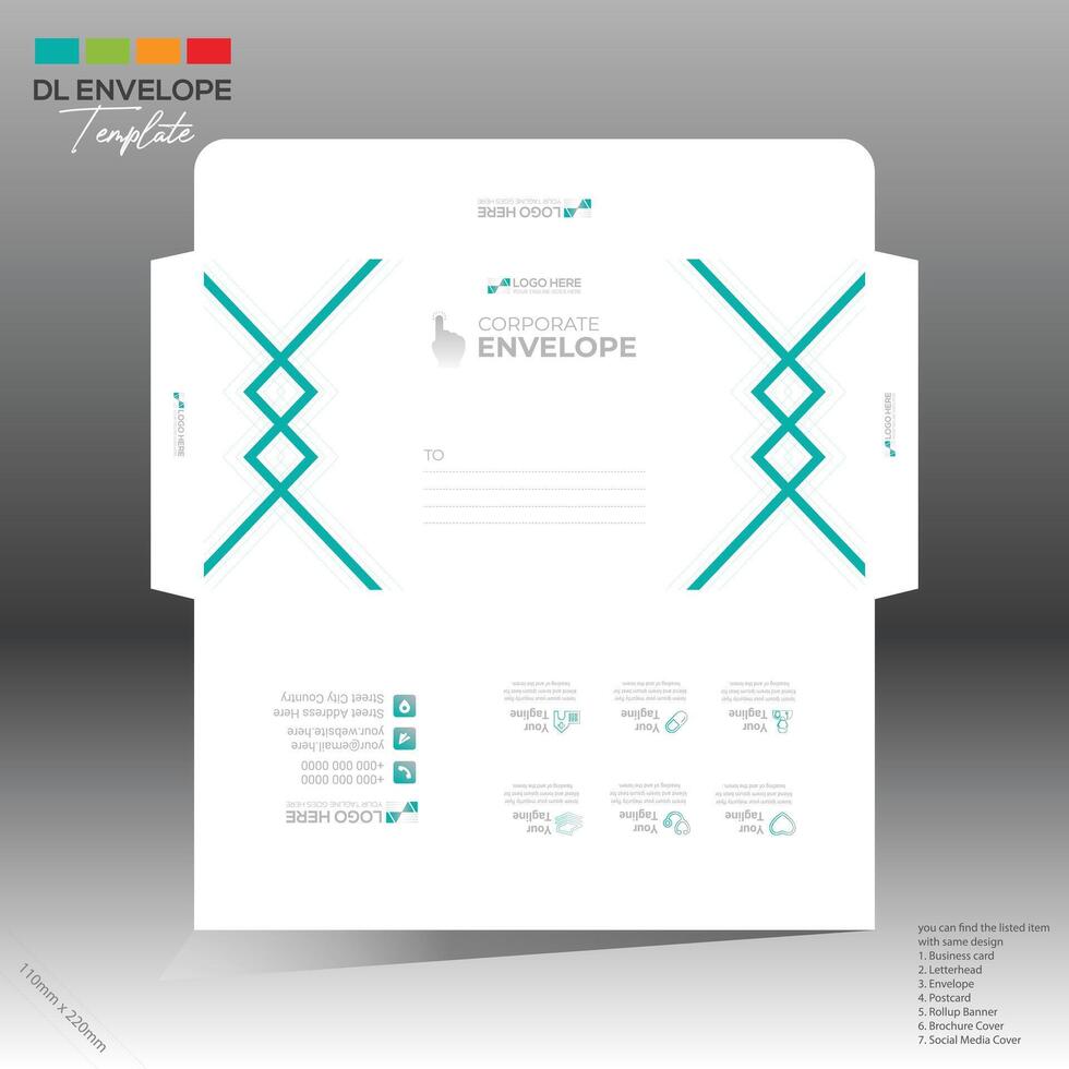 envelope for corporate and any use vector