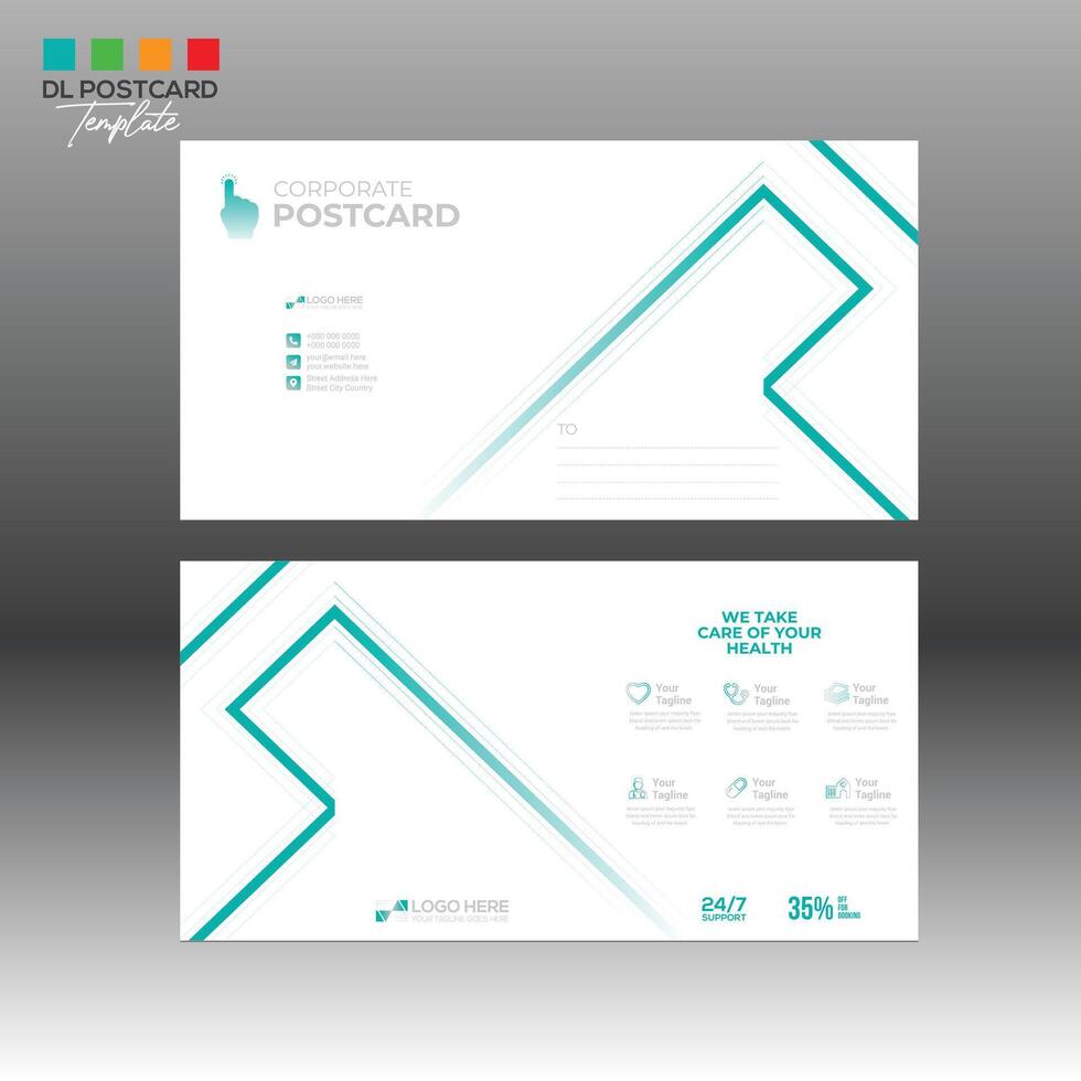 Postcard Design for any best use vector