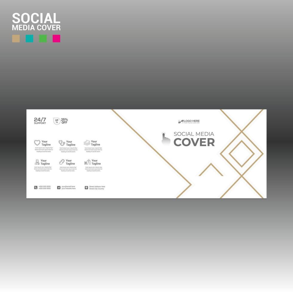 social media cover banner for any best company use vector