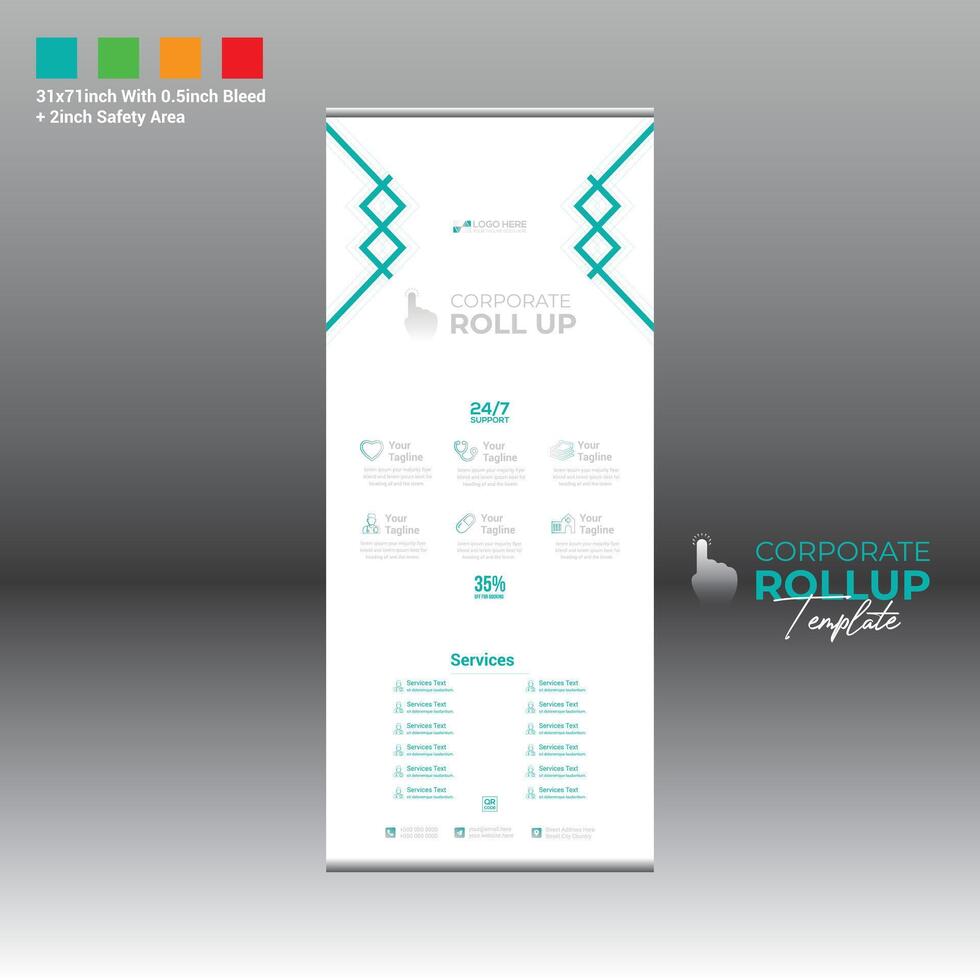 roll up banner for any best use vector