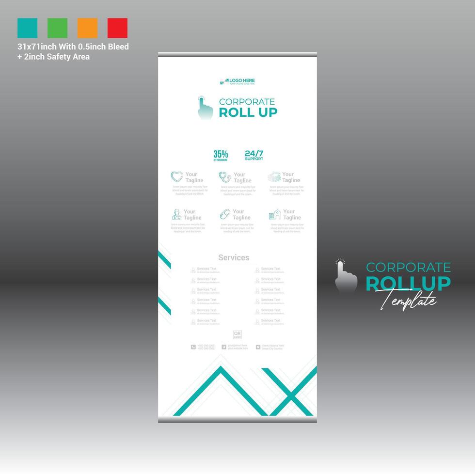 roll up banner for any best use vector