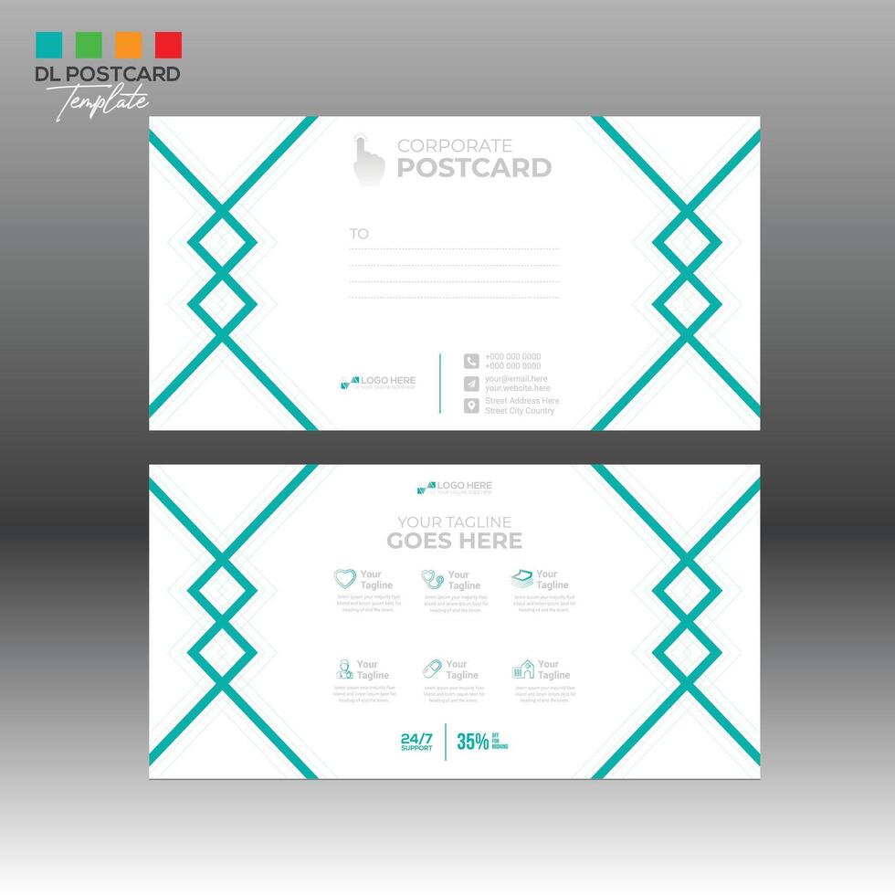 Postcard Design for any best use vector