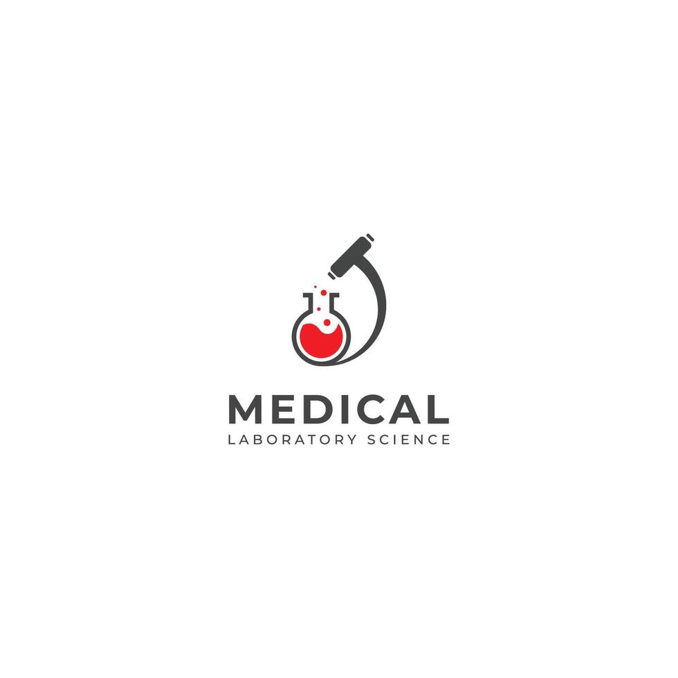 Creative Medical laboratory science logo design vector