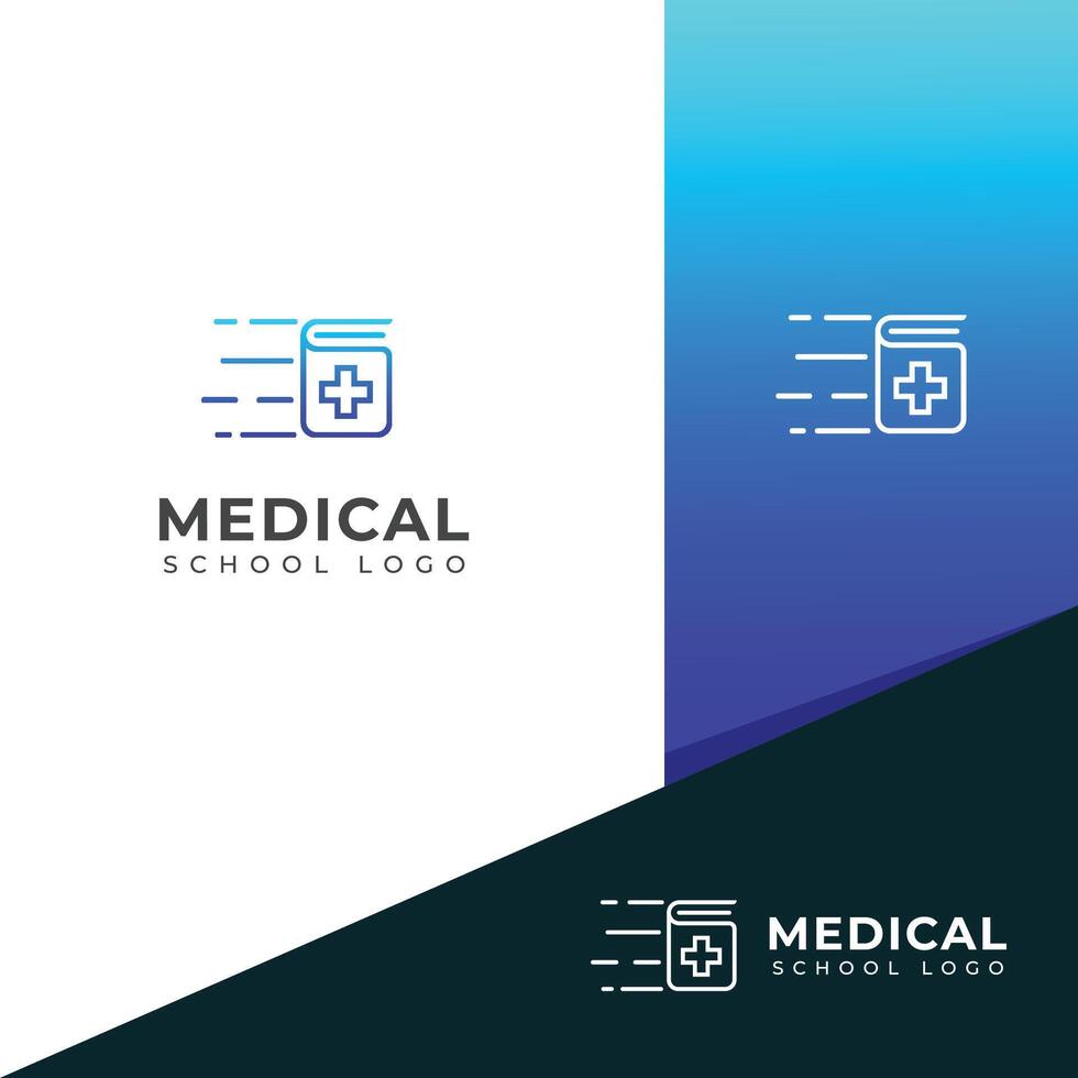 Fast Creative Medical school logo design vector template.