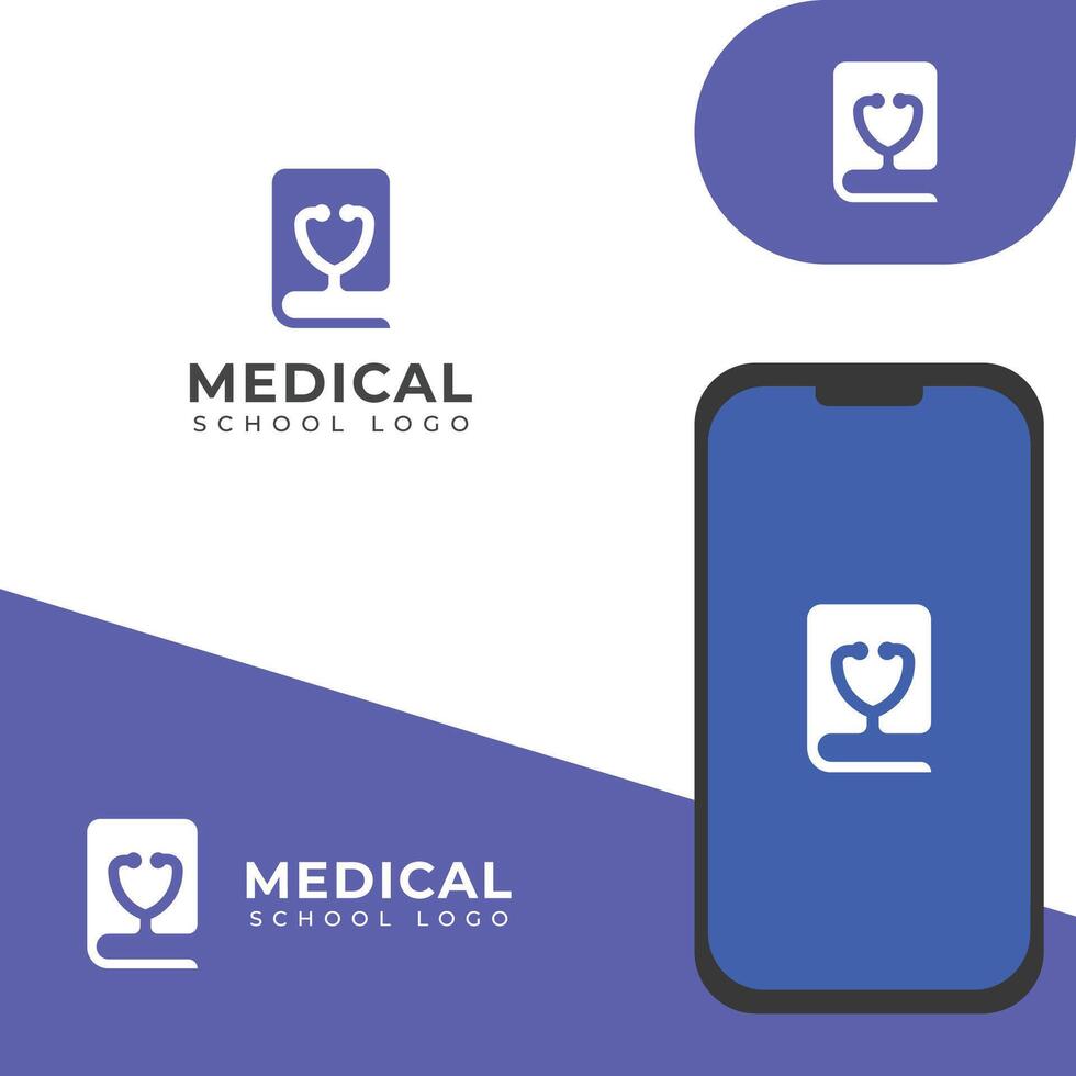 Creative Medical school logo design vector template.
