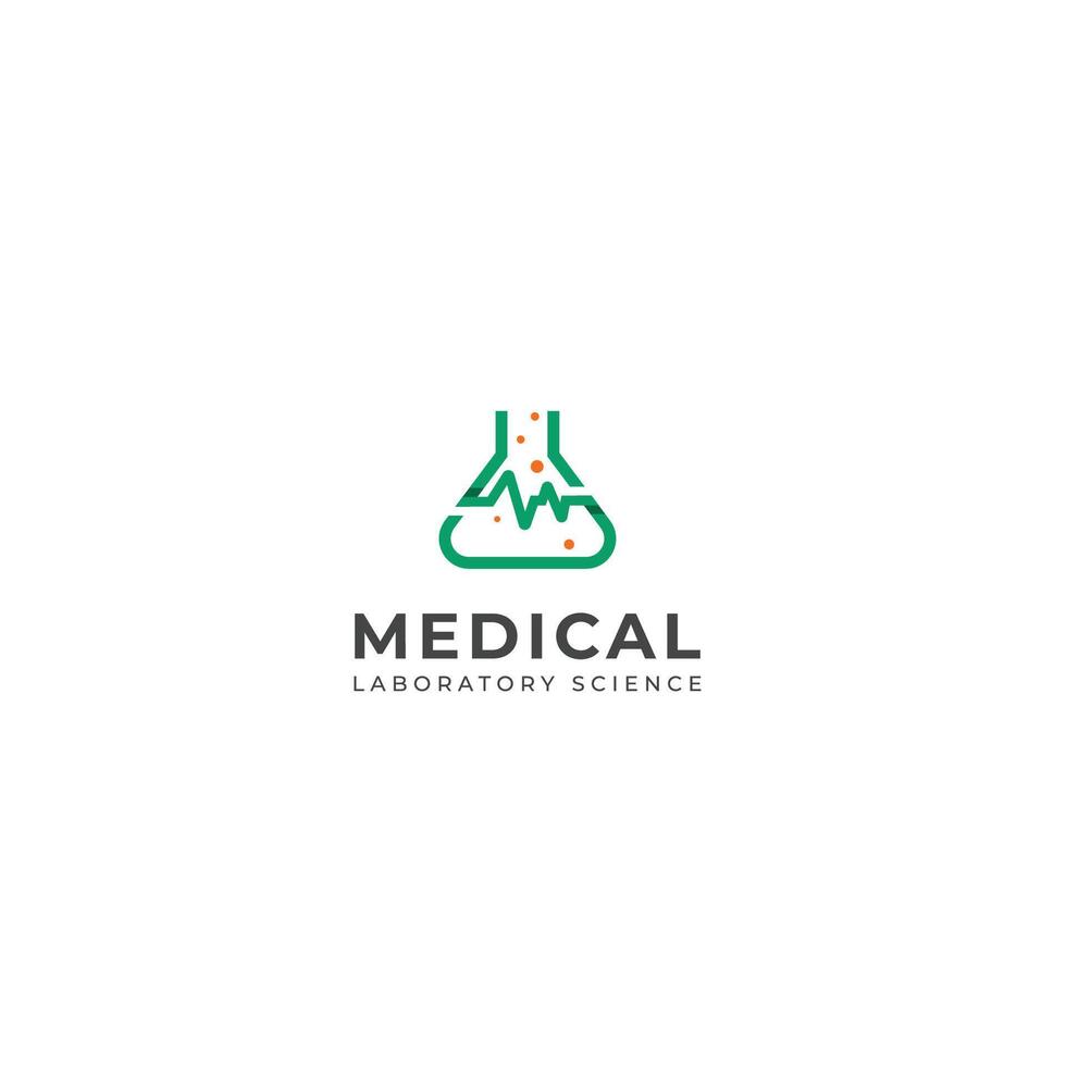 Creative Medical laboratory science logo design vector