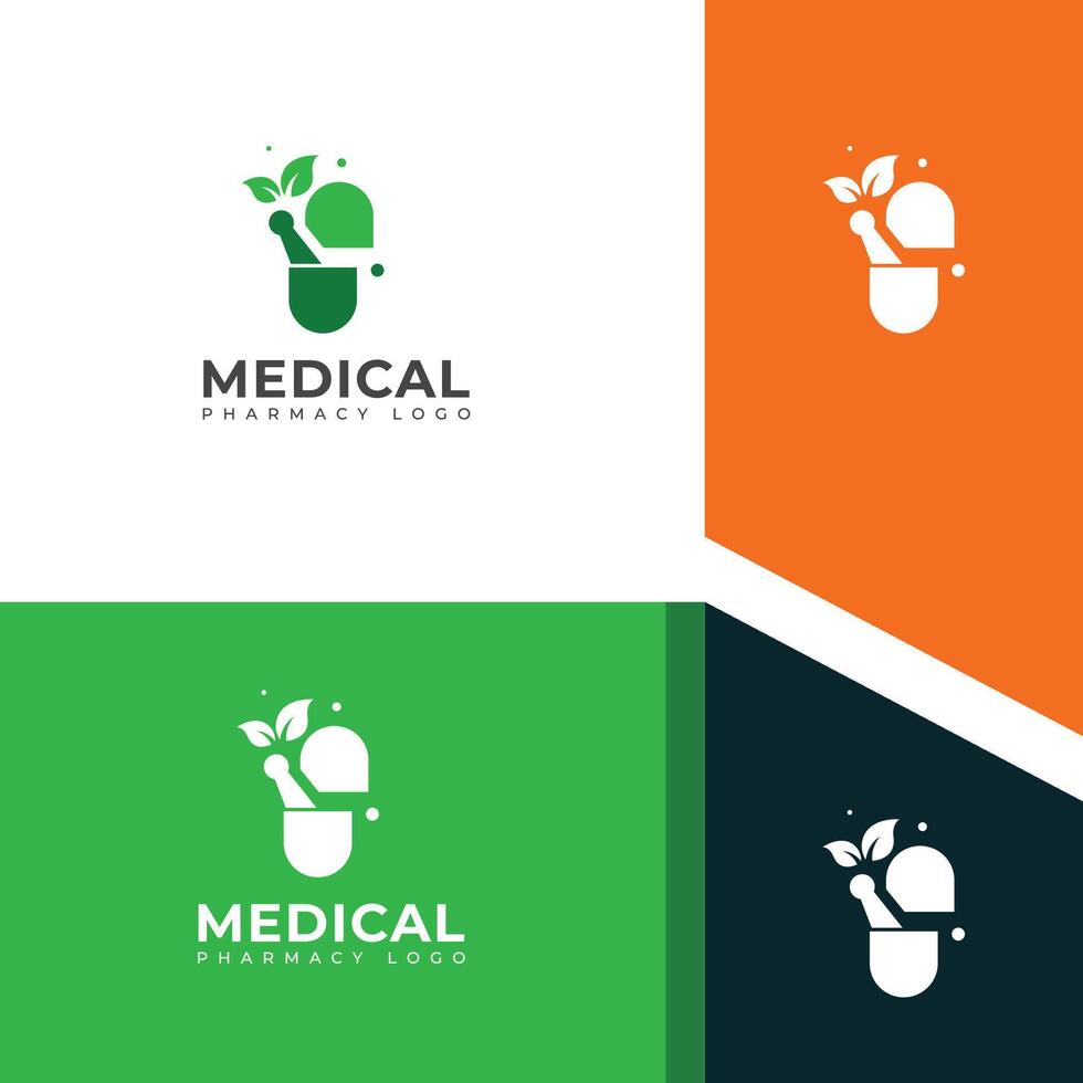 creativo médico farmacia logo diseño vector modelo.