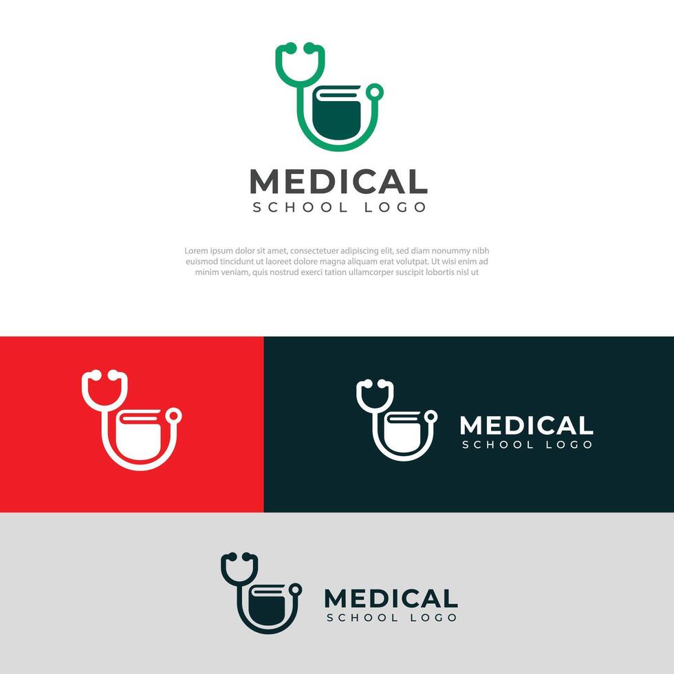 Creative Medical school logo design vector template.