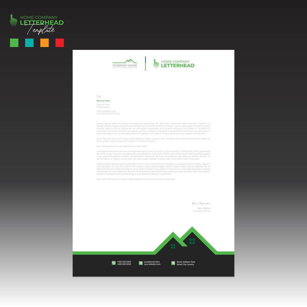 letterhead for home and building company use vector