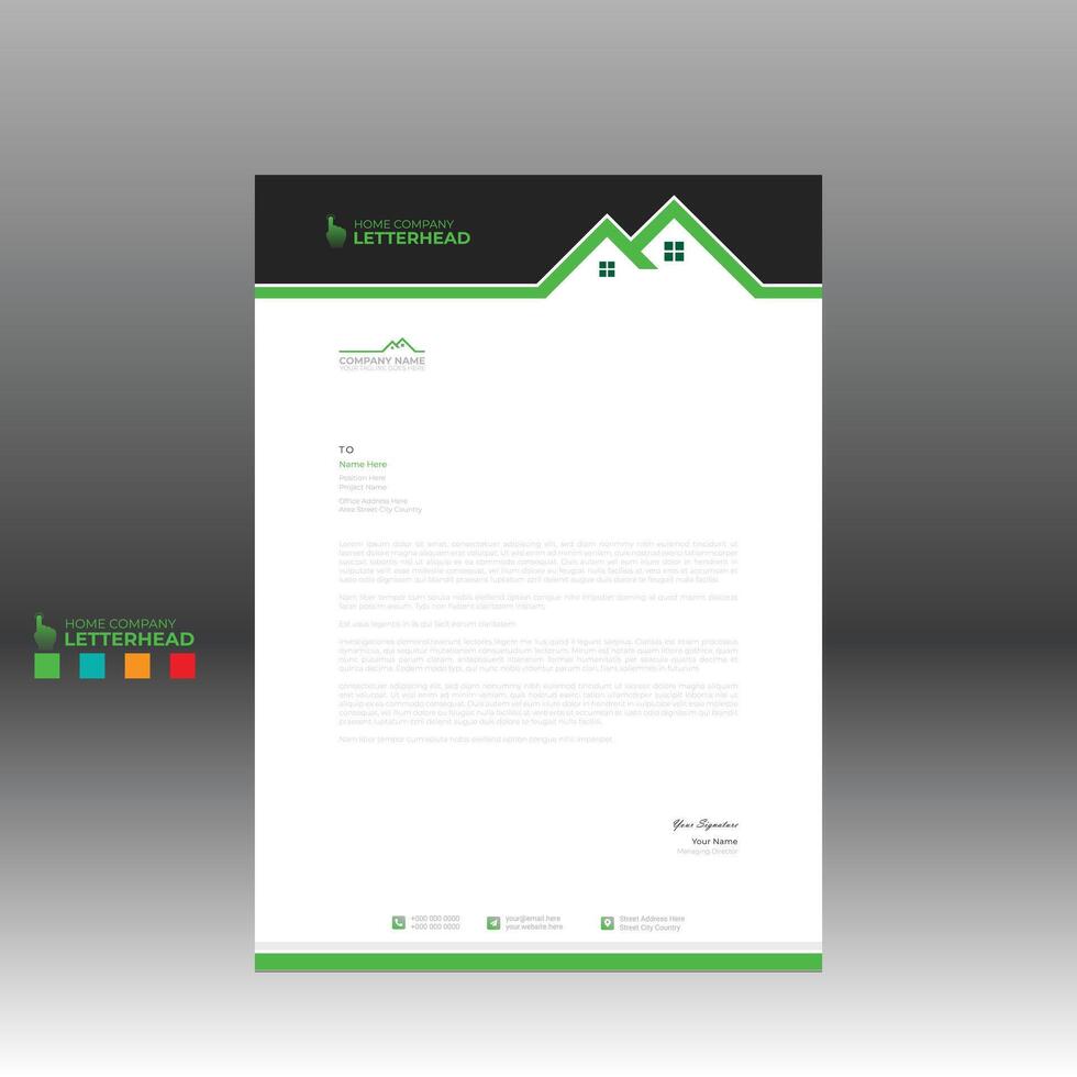 letterhead for home and building company use vector