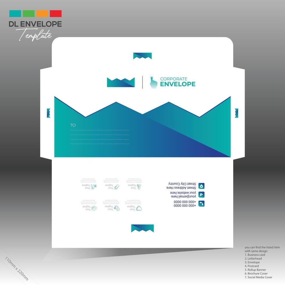 envelope for corporate and any use vector