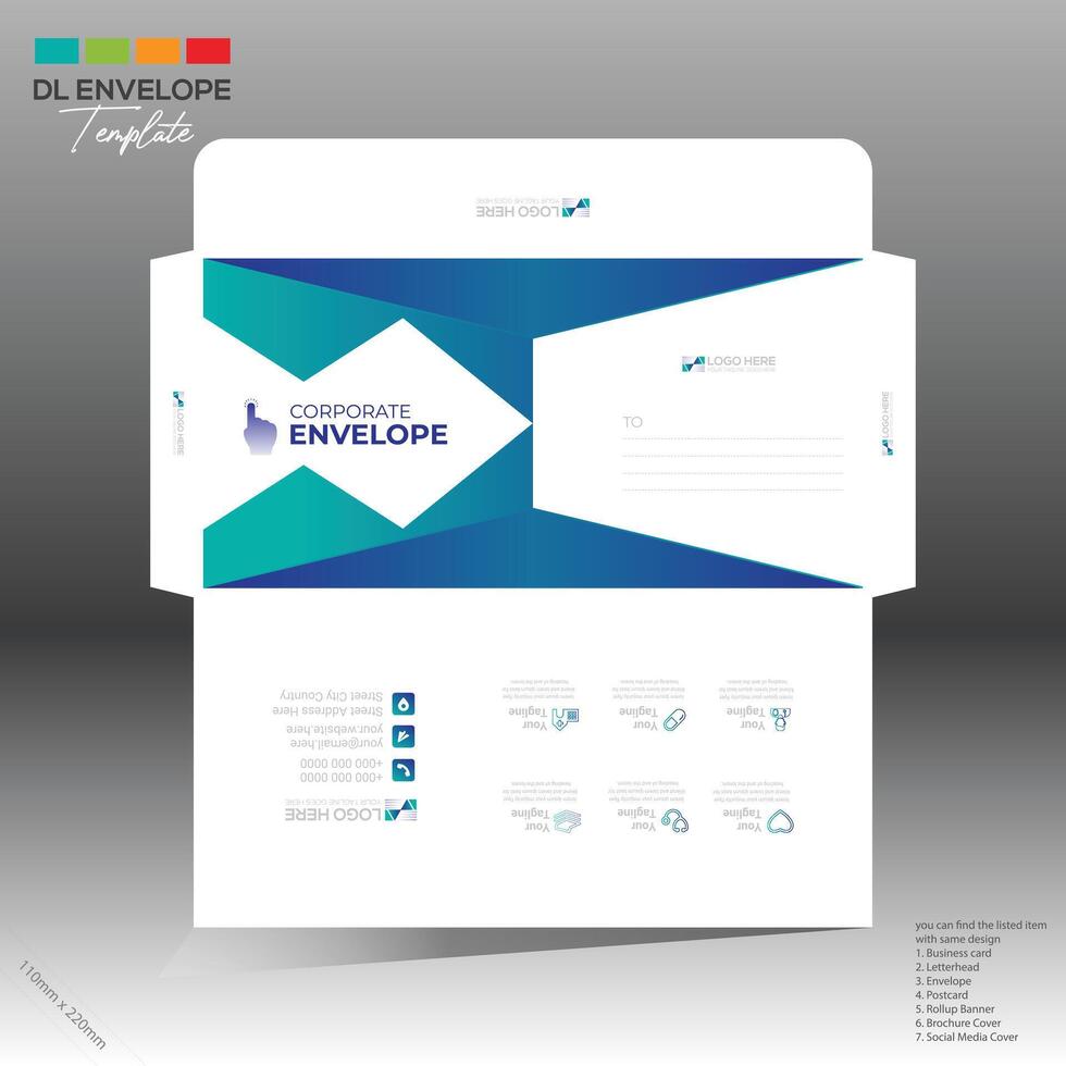 envelope for corporate and any use vector