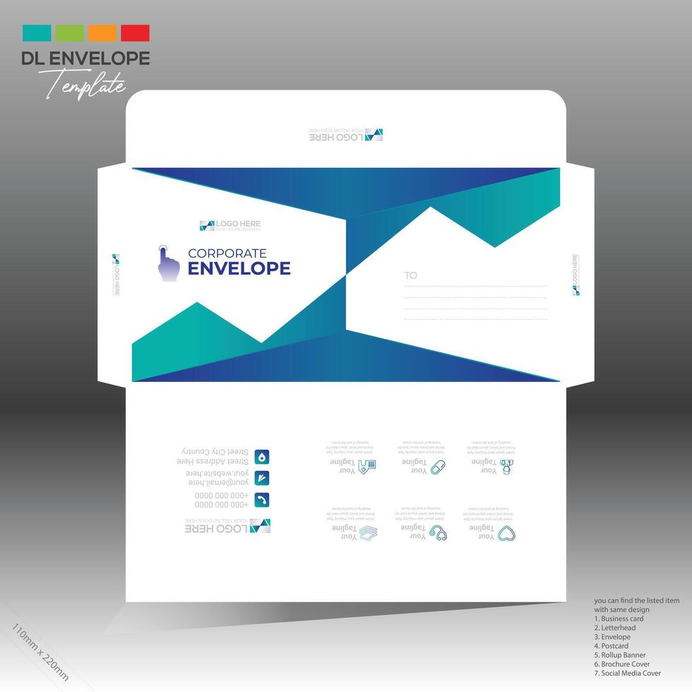 envelope for corporate and any use vector