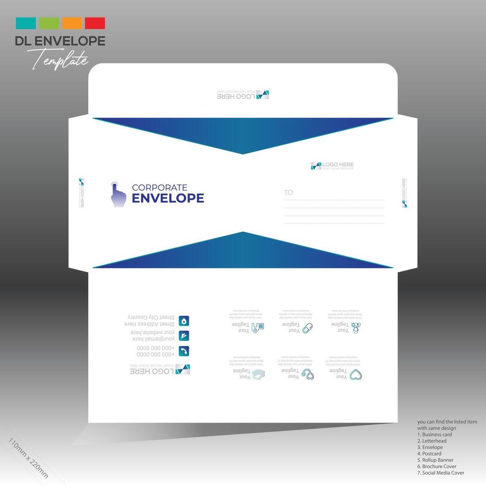 envelope for corporate and any use vector