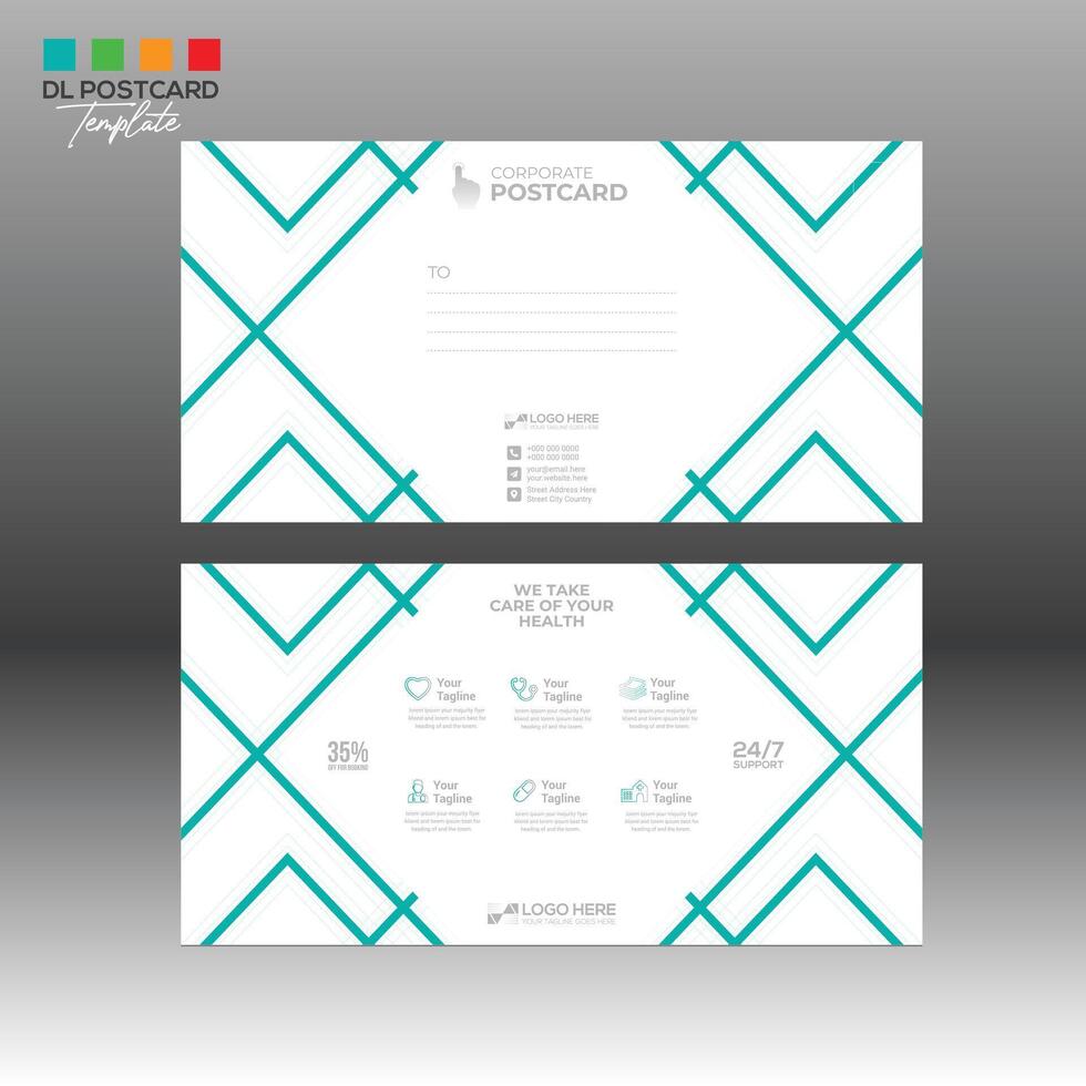 Postcard Design for any best use vector