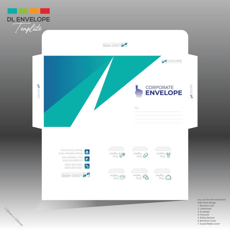 envelope for corporate and any use vector