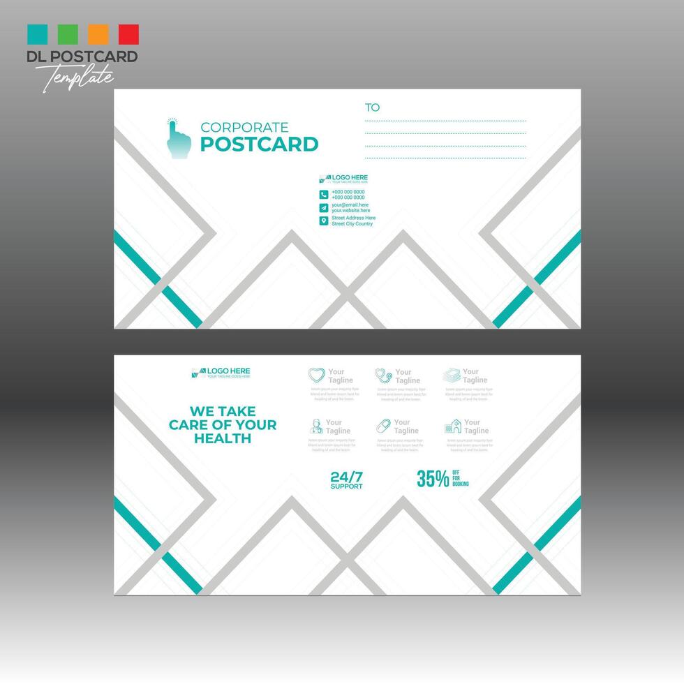 Postcard Design for any best use vector