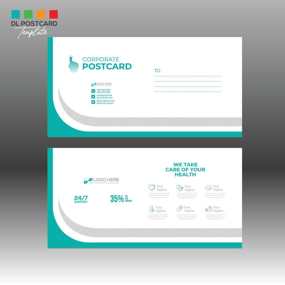 Postcard Design for any best use vector