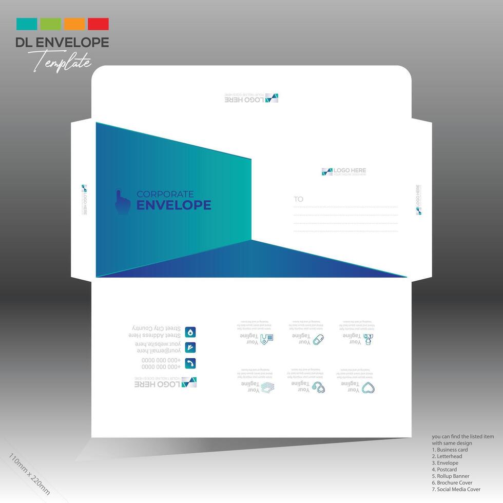 envelope for corporate and any use vector