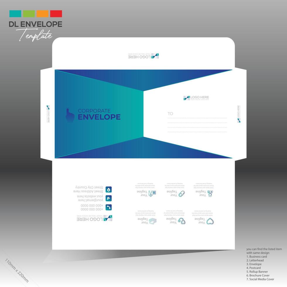 envelope for corporate and any use vector