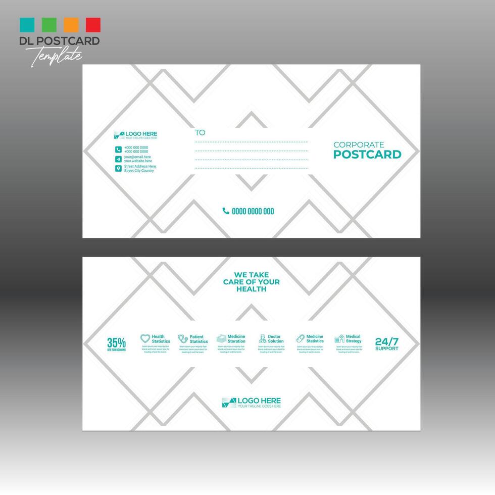 Postcard Design for any best use vector