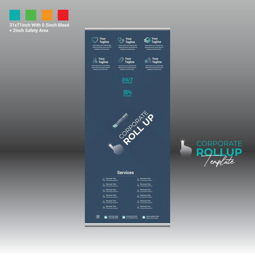 roll up banner for any best use vector