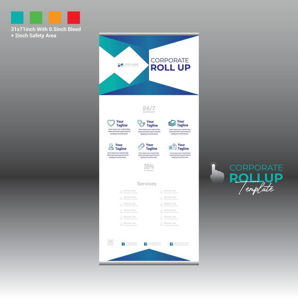 roll up banner for any best use vector