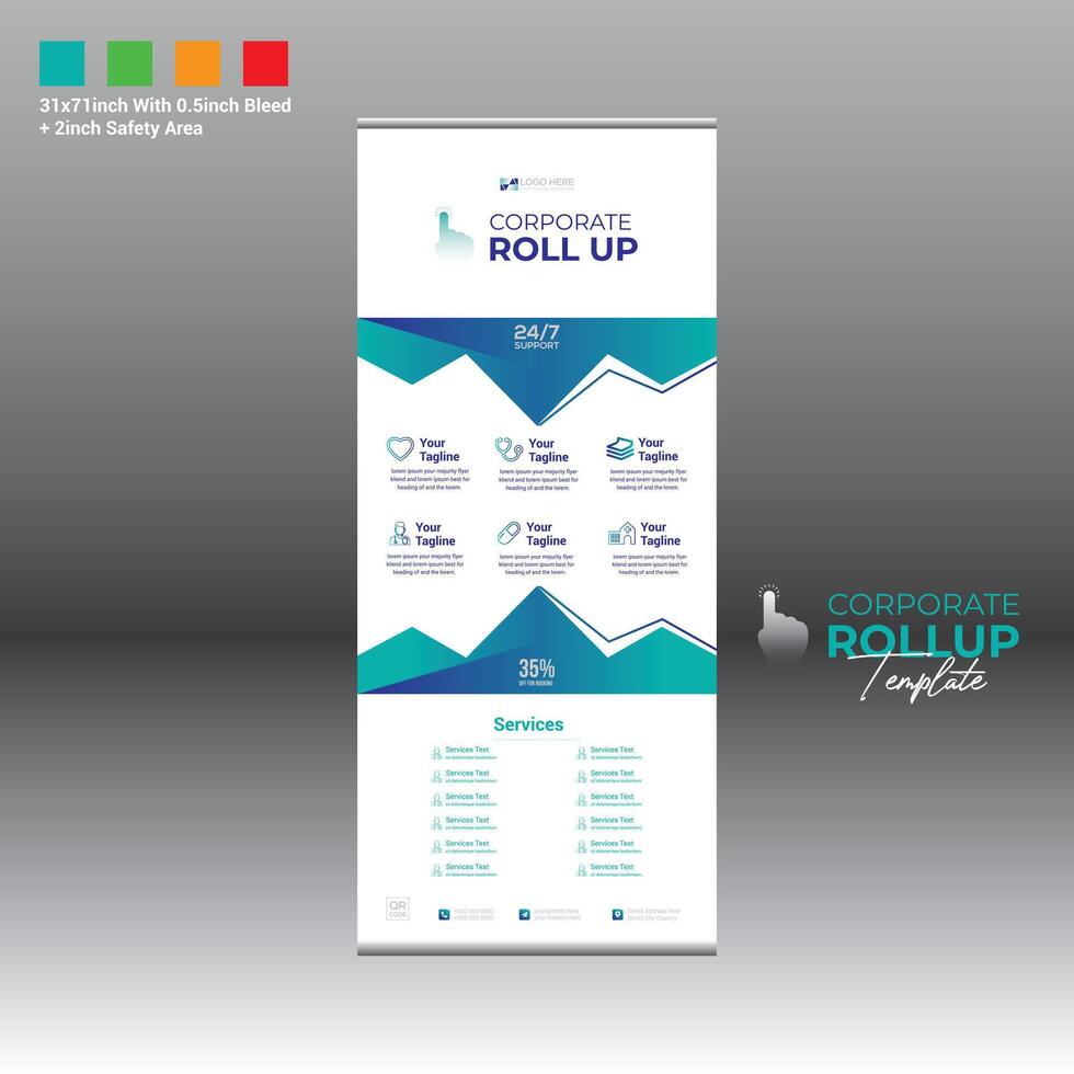 roll up banner for any best use vector