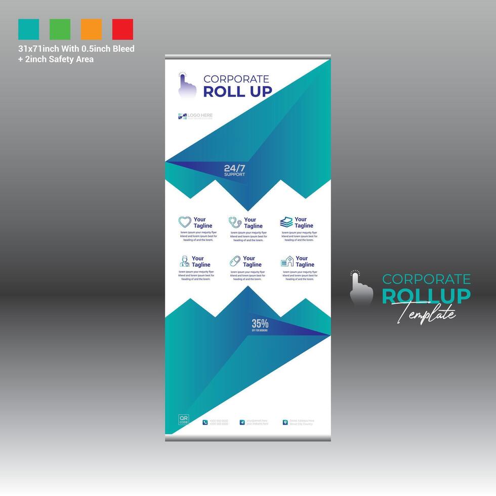 roll up banner for any best use vector