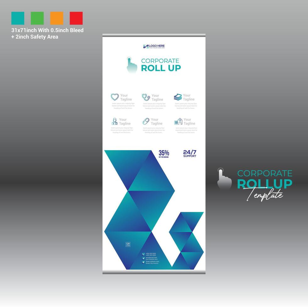 roll up banner for any best use vector