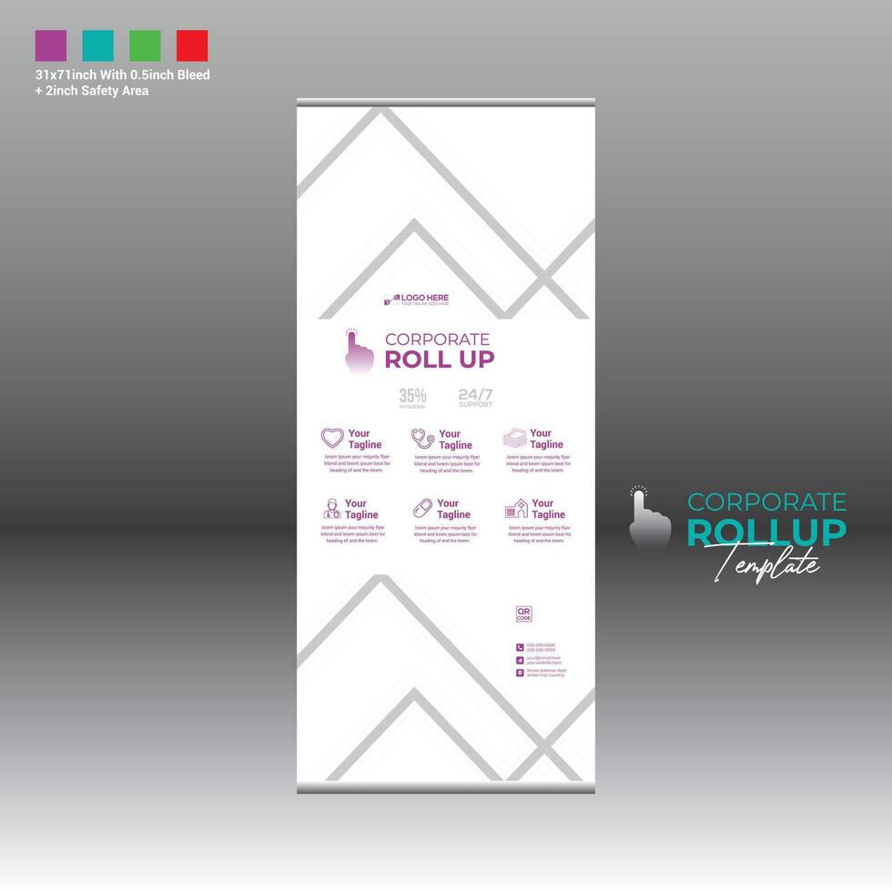 roll up banner for any best use vector