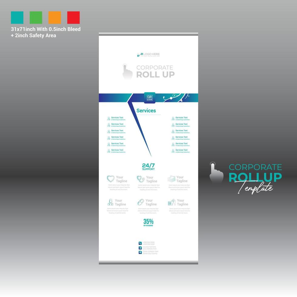 roll up banner for any best use vector
